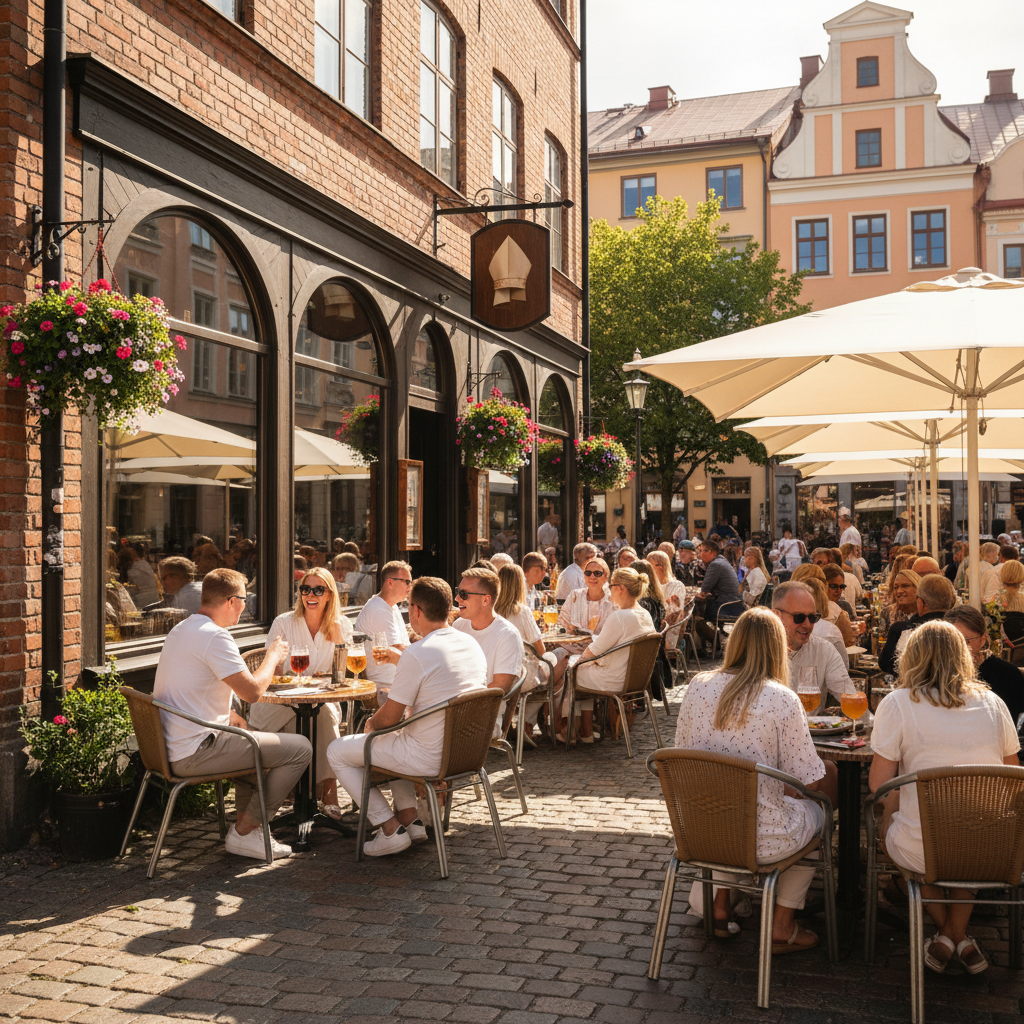 Uteservering hos The Bishops Arms