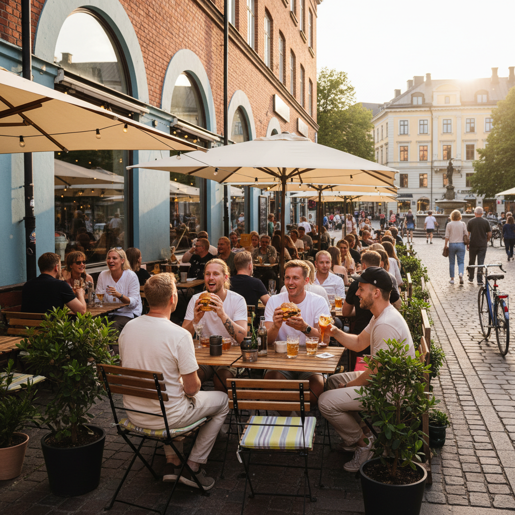 Uteservering hos Tugg Burgers